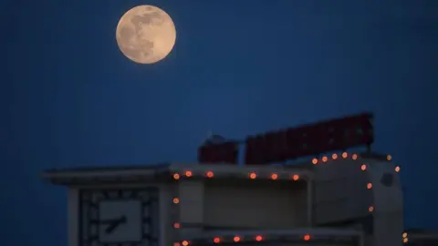 Getty Images Supermoon over Worthing pier