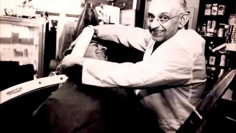 Black Country Living Museum Laurie Thomas, when he worked in the shop still in the 1980s