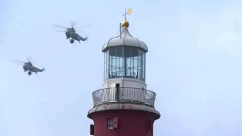 BBC Sea King helicopters