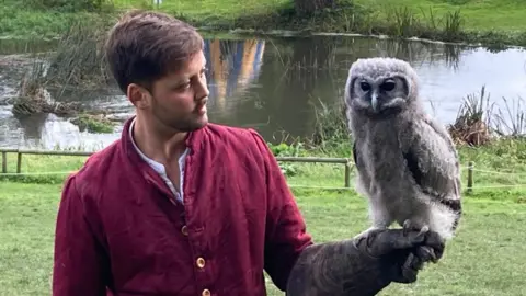 BBC Bernie the owl with Ben Kniveton