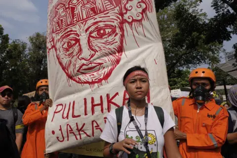 Getty Images Protester in Jakarta