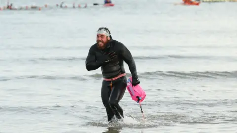 Luke Walker/Getty Images Ross Edgley arrives in Margate