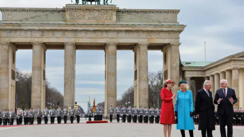 Reuters The King and Queen Consort were formally welcomed by President Steinmeier and First Lady Elke Büdenbender