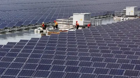 Getty Images Overwater photovoltaic power plant in Huaibei, China