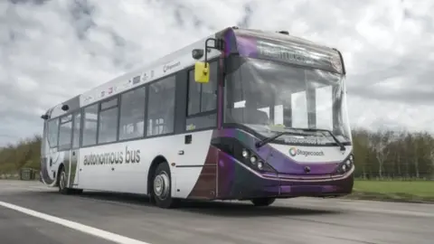 PA Media An autonomous, driver-less bus