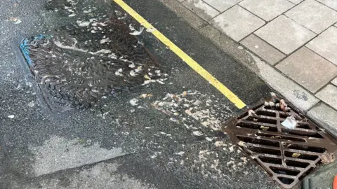 BBC Drain overflowing with sewage in Kingsbridge