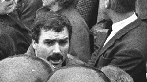 Pacemaker Press Freddie Scappaticci pictured at the 1987 funeral of IRA man Larry Marley