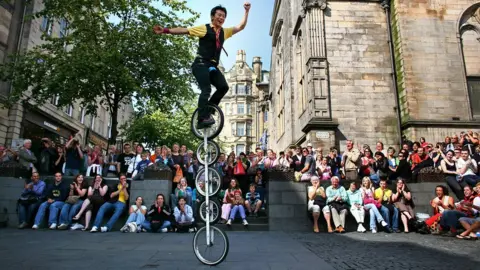 Jeff J Mitchell A street former at the Edinburgh Fringe Festival