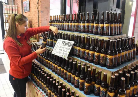 AFP Pravda's Trudeau beer is being sold in the Ukraine