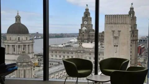 BBC views of pier head from inside a building