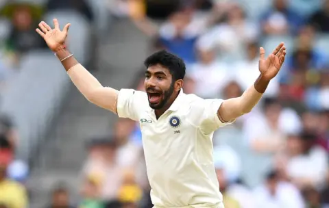 Getty Images Jasprit Bumrah of India appeals for the wicket of Shaun Marsh of Australia during day four of the Third Test match in the series between Australia and India at Melbourne Cricket Ground on December 29, 2018 in Melbourne, Australia.