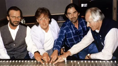 PA Media Ringo Starr, Paul McCartney, George Harrison and Sir George Martin