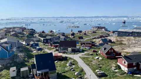 BBC View of the horizon overlooking a costal town