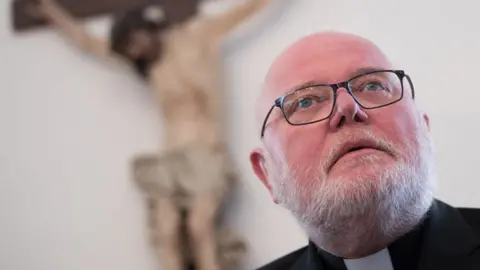 Getty Images Cardinal Reinhard Marx speaking in Poland in August 2018