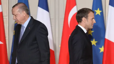 AFP French President Emmanuel Macron and his Turkish counterpart Recep Tayyip Erdogan