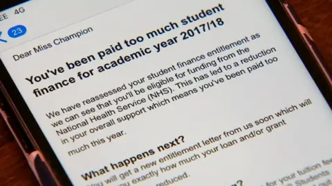 BBC The email received by Jess Champion