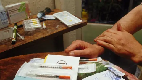 Getty Images Diamorphine being prepared for use