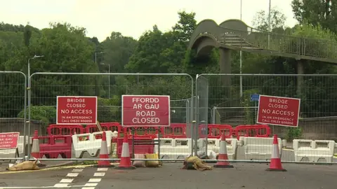 Bridge closure scene