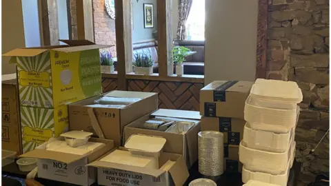 Katie Prescott Takeaway boxes ready to be filled