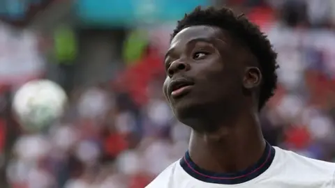 Bukayo Saka at the England v Germany Euro match