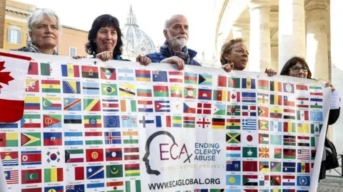 EPA A sit-in staged by the association Ending Clergy Abuse (ECA) in Rome, Italy, 21 February 2019