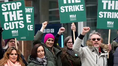 EPA BBC journalists on strike