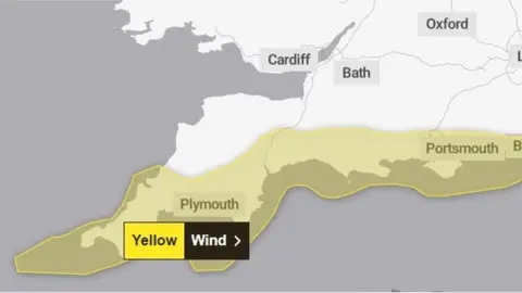 Met Office A photo of the warning