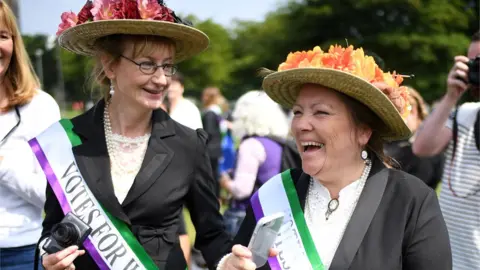 PA Women dressed as suffragettes