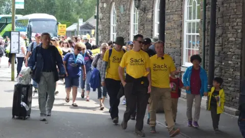 Tim Farron Protestors