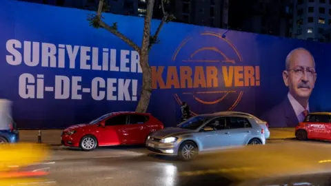 Reuters This Kilicdaroglu poster in Istanbul reads: "Syrians will go! Make a decision"