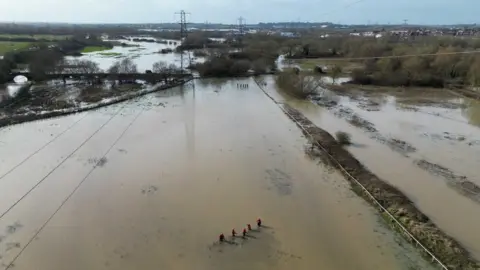 PA Media The River Soar, which has burst its banks