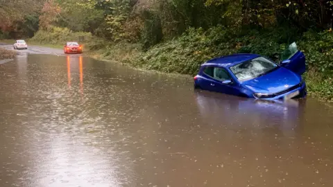 Flooding on Finnebrogue Road near Downpatrick
