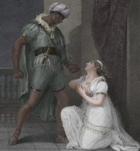 Getty Images Desdemona's interracial marriage to Othello left President John Quincy Adams disgusted, even though he was in favour of abolishing slavery