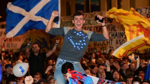 Getty Images Yes supporters on referendum night
