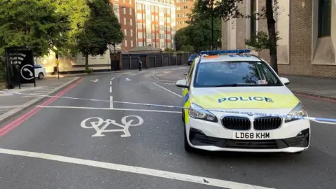 Police at the scene of shooting