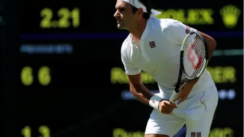 Reuters Federer during his match