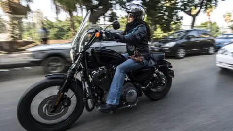 Getty Images woman on a Harley
