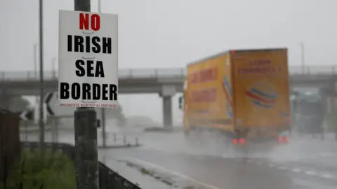 Reuters 'No Irish Sea Border' sign