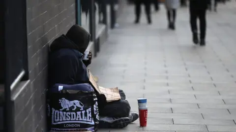 Getty Images Rough sleeper in Manchester