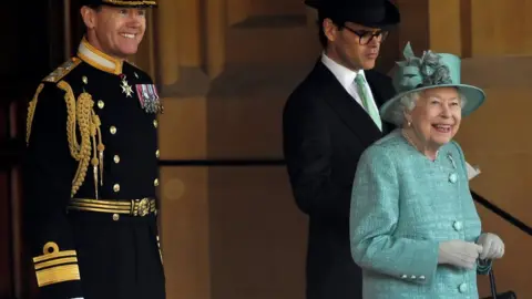 Getty Images Queen Elizabeth II attends a ceremony to mark her official birthday at Windsor Castle