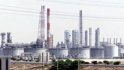 Getty Images An oil installation in Saudi Arabia's northeastern Gulf port of Jubail