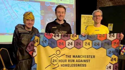 BBC Ultra runners with organiser of 24-hour run