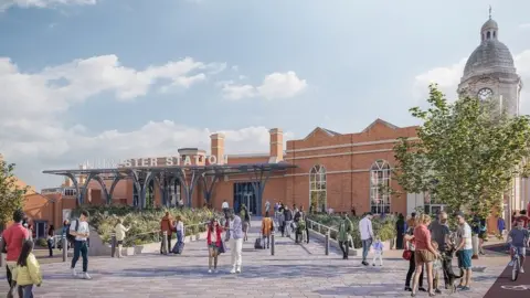 Leicester City Council Artist's impression of new railway station