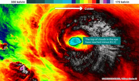 BBC Infrared image of Hurricane Irma, 7 Sept