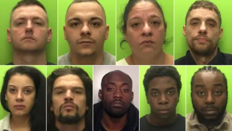 Nottinghamshire Police From top left: Leonard Ward, Jerome Sheard, Carla McGuire and Michael McGuire (from bottom left) Paula Usherwood, Benjamin Taylor, Joseph Boscombe, Michael Mingoes and Joshua Agboola