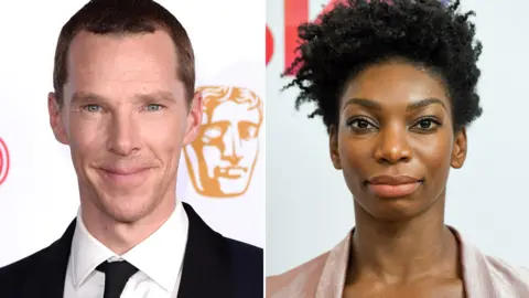 Getty Images Benedict Cumberbatch and Michaela Coel are among those to have donated