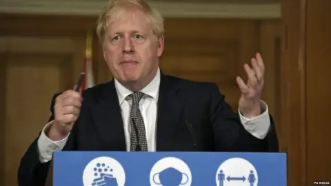 PA Media The leaks prompted the PM to announce the lockdown at a hastily arranged press conference