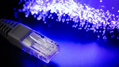 Getty Images A stock image of an ethernet cable and optical fibre