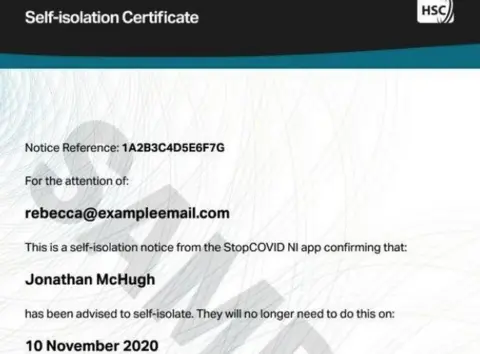 HSC Self-Isolation Certificate