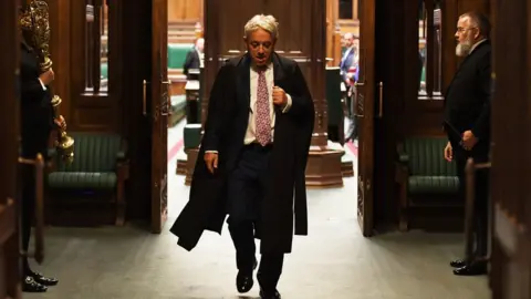 UK Parliament/Jessica Taylor John Bercow leaving the Commons chamber